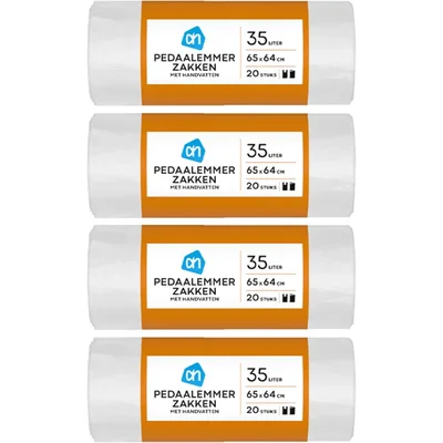 AH Pedaalemmerzakken 35 liter 4-pack