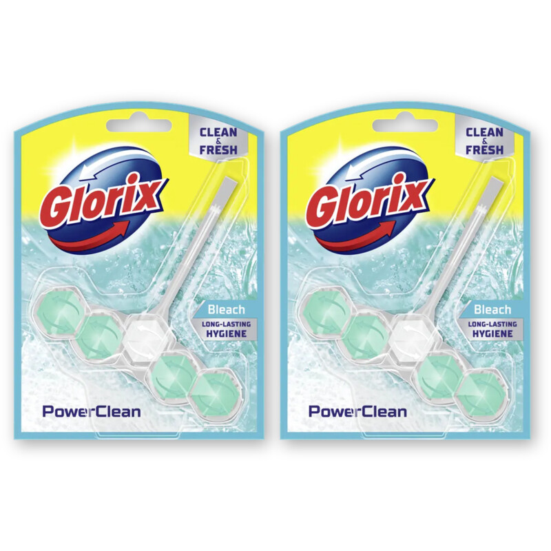 Glorix WC blok power 5 met bleek 2-pack