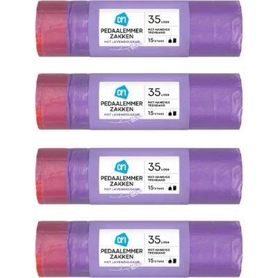 AH Pedaalemmerzakken lavendel 35l 4-pack
