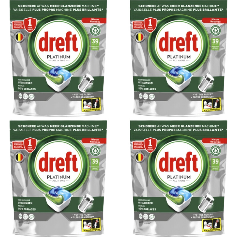 Dreft Platinum vaatwastabletten regular 4-pack