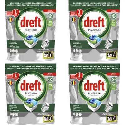 Dreft Platinum vaatwastabletten regular 4-pack