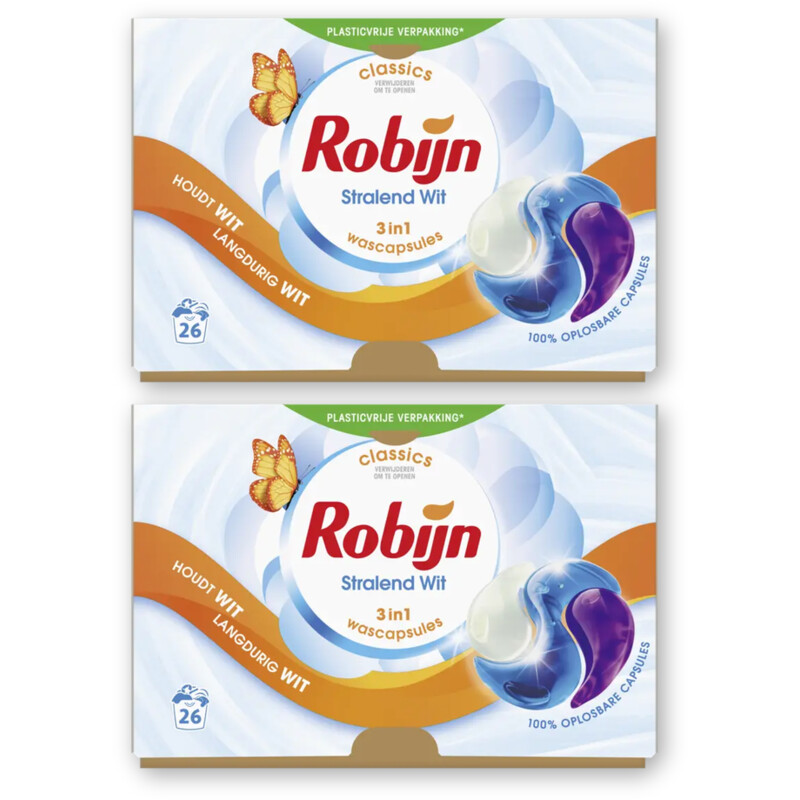 Robijn Stralend wit 3-in-1 wascapsules 2-pack