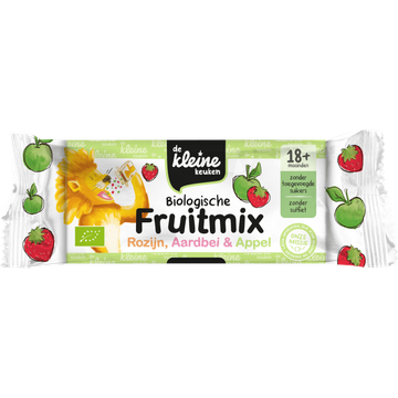 De Kleine Keuken Biologische fruitmix rozijn aardbei 18m+