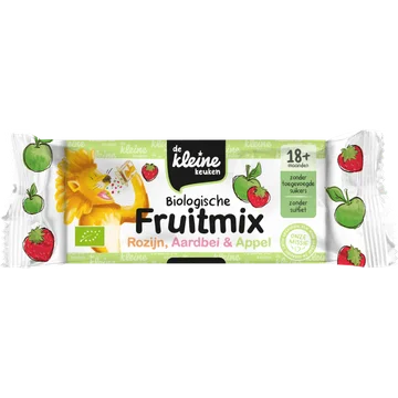 De Kleine Keuken Biologische fruitmix rozijn aardbei 18m+