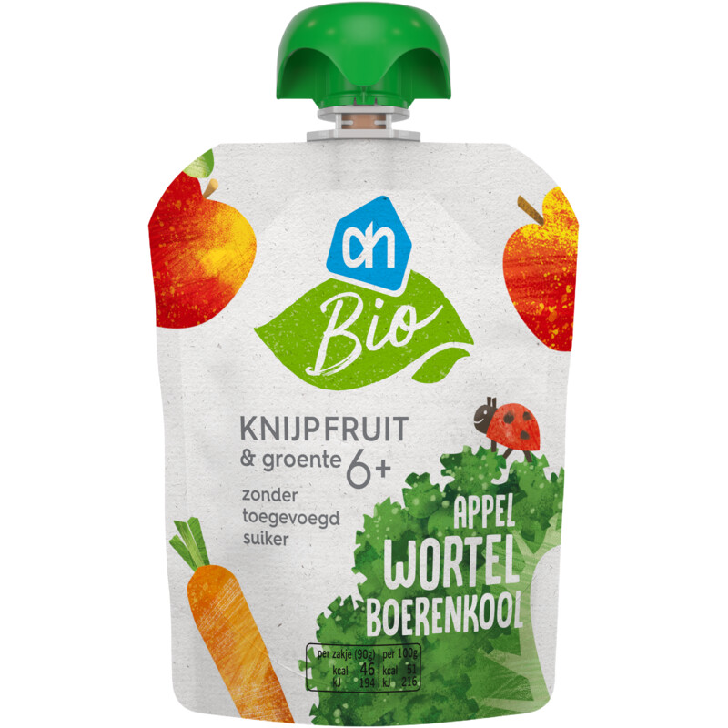 AH Biologisch Knijpfruit appel wortel 6m+
