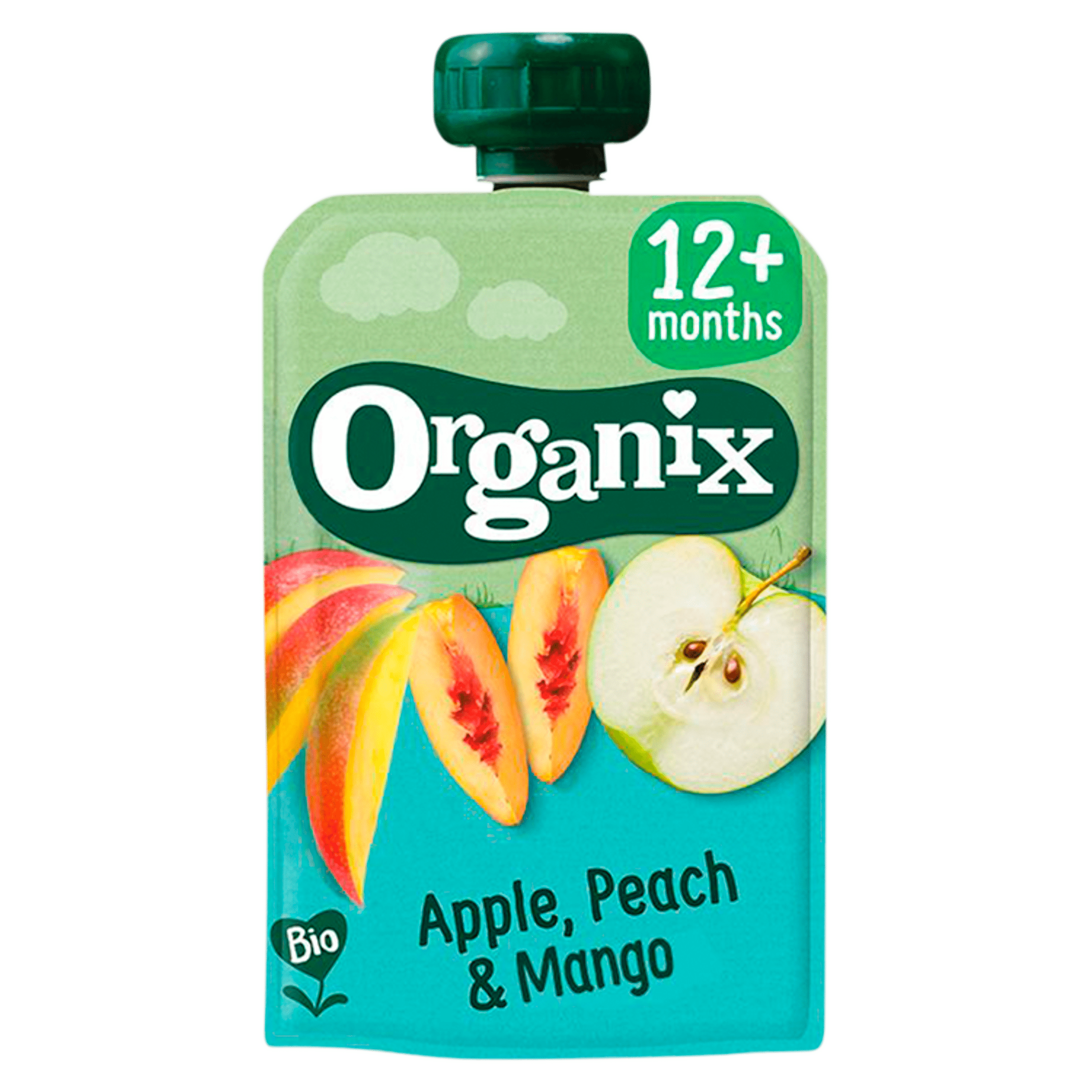 Organix Knijpfruit apple, peach & mango 12m+
