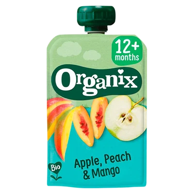 Organix Knijpfruit apple, peach & mango 12m+