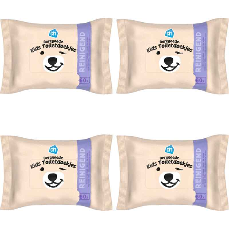 AH Beregoede kids toiletdoekjes 4-pack