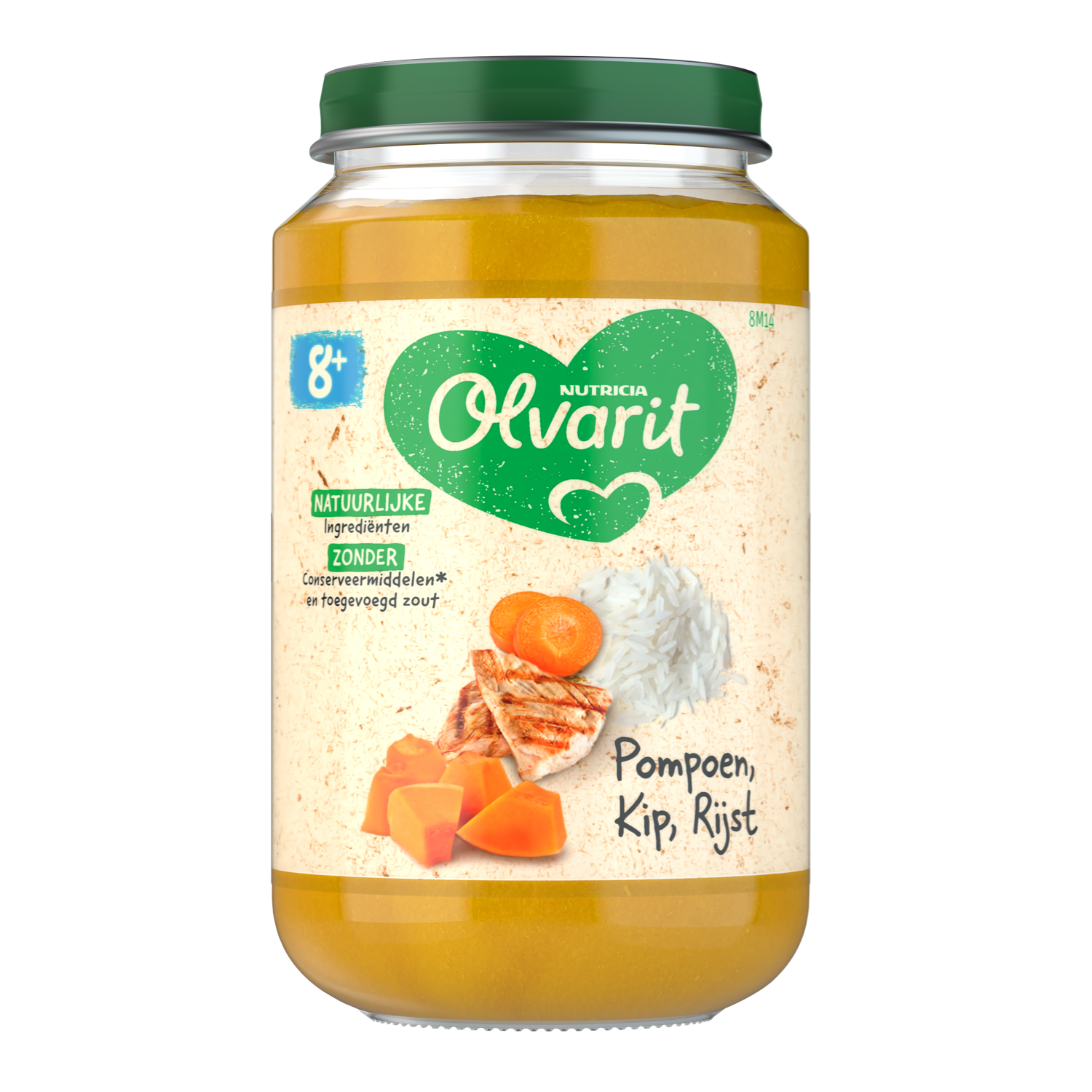Olvarit Pompoen kip rijst 8m+