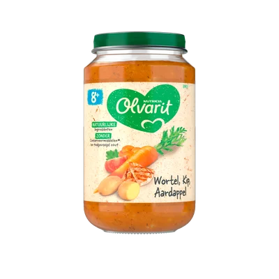 Olvarit Wortel kip aardappel 8m+