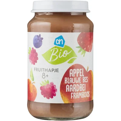 AH Biologisch Fruithapje appel blauwe bes aardbei 8m+