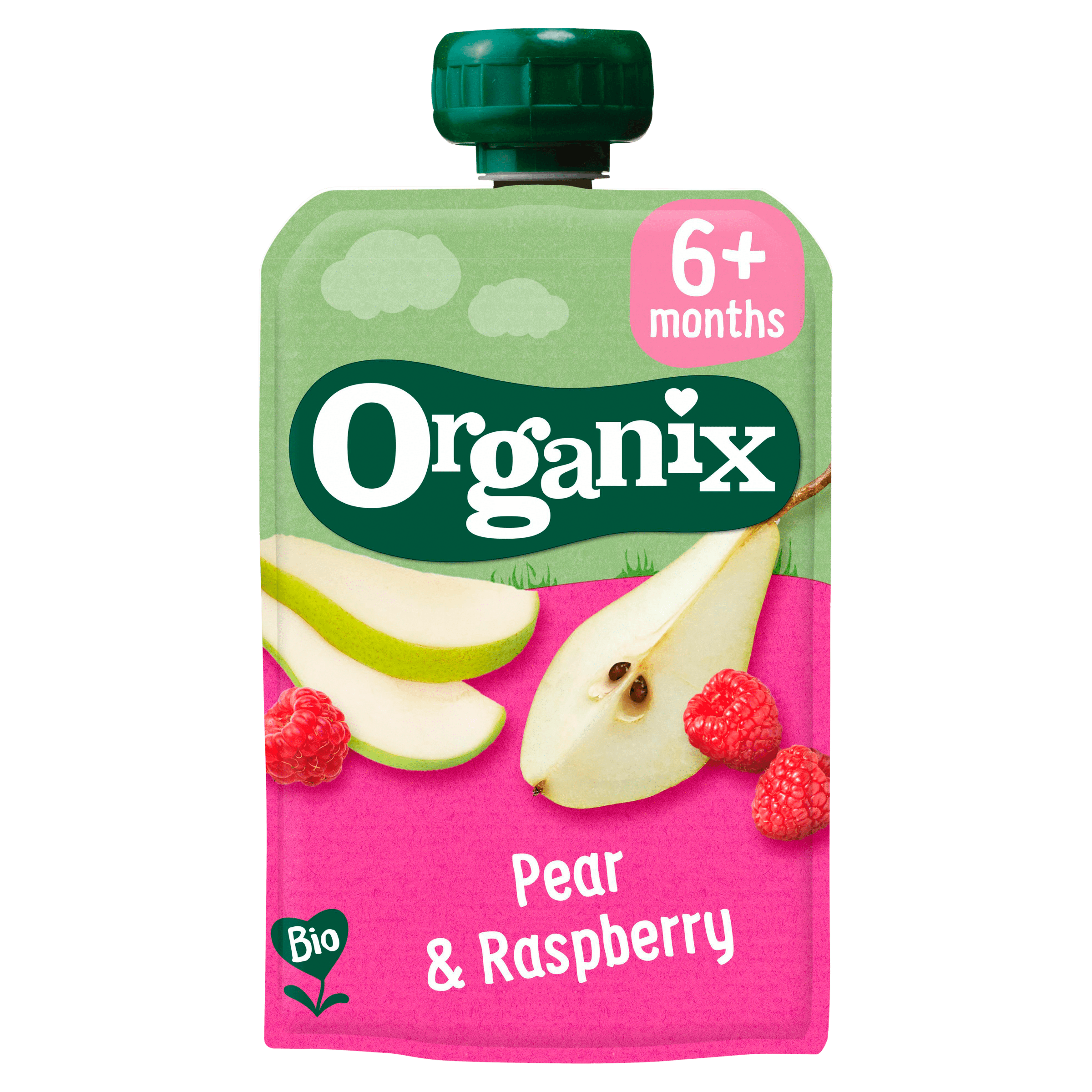 Organix Knijpfruit pear & raspberry 6m+