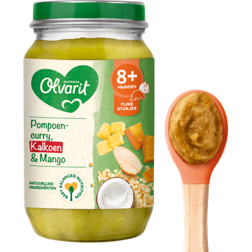 Olvarit Pompoen curry kalkoen mango 8m+