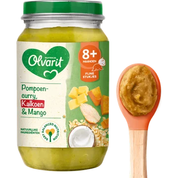 Olvarit Pompoen curry kalkoen mango 8m+