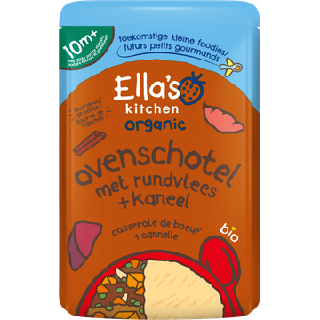 Ella's kitchen Ovenschotel met rundvlees + kaneel 10m+