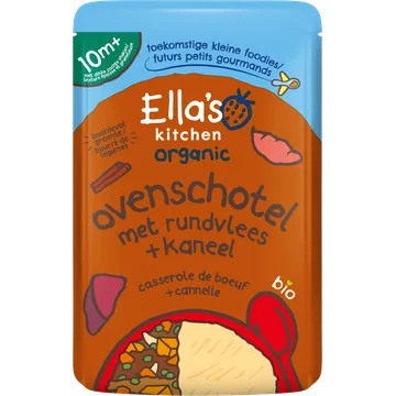 Ella's kitchen Ovenschotel met rundvlees + kaneel 10m+