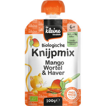 De Kleine Keuken Knijpmix mango wortel & haver 6m+