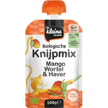 De Kleine Keuken Knijpmix mango wortel & haver 6m+