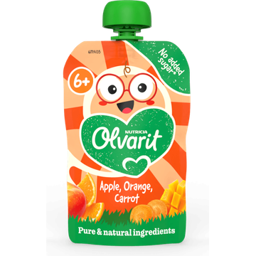 Olvarit Knijpfruit apple, orange, carrot 6m+