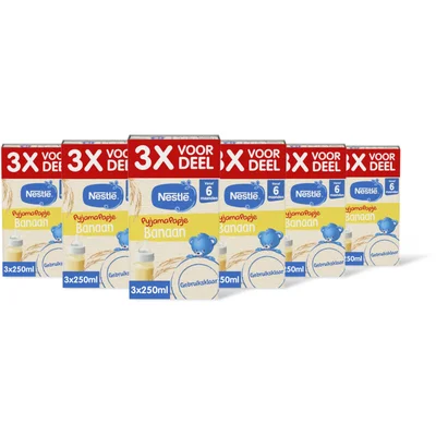 Nestlé Pyjamapapje banaan 6m+ 3x voordeel 6pack
