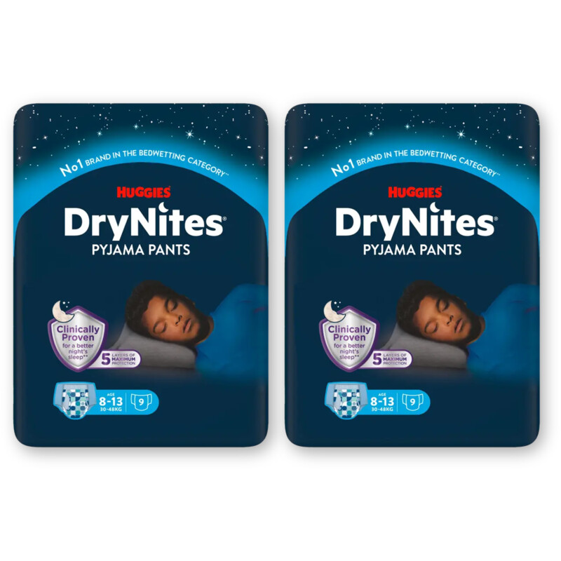Huggies DryNites luierbroek jongen 8-13 jr 2pck