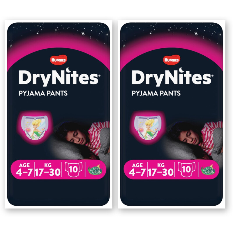 Huggies DryNites luierbroekje meisje 4-7 jr 2pck
