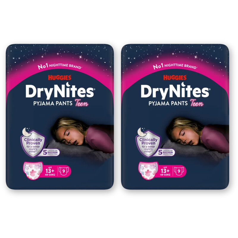 Huggies DryNites luierbroekjes meisje 13+ jr 2pk