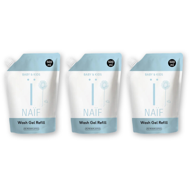 Naïf Baby & kids wash gel refill 3-pack