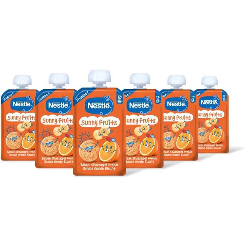 Nestlé Sunny fruits knijpfruit banaan 12m+ 6pck