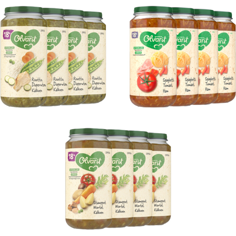 Olvarit 18+ mnd variatiemenu maaltijd 12-pack