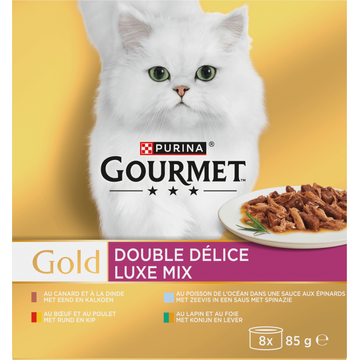 Gourmet Gold luxe mix met rund kip zeevis eend