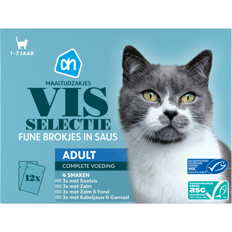 AH Maaltijdzakjes met vis in saus 12-pack