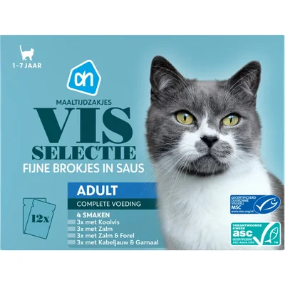 AH Maaltijdzakjes met vis in saus 12-pack