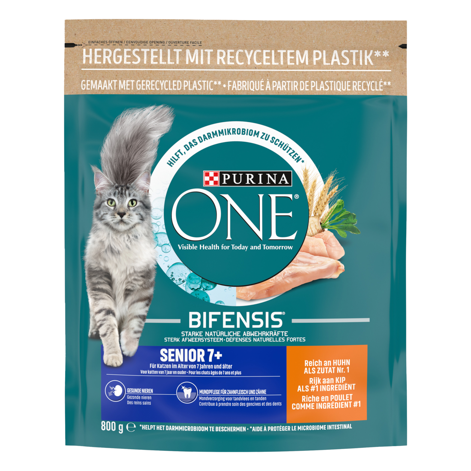 Purina ONE Senior rijk aan kip
