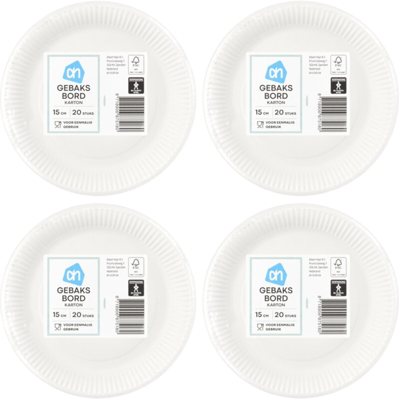 AH Gebaksbord 15 cm 4-pack