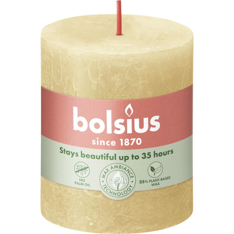 Bolsius Rustieke kaars beige 8cm