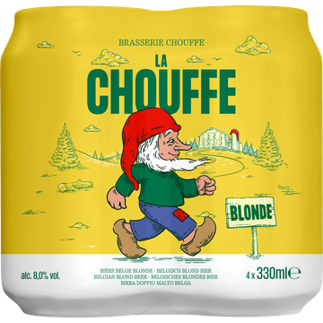 La Chouffe - Blond Belgisch Bier - Blik - 4 x 330ML