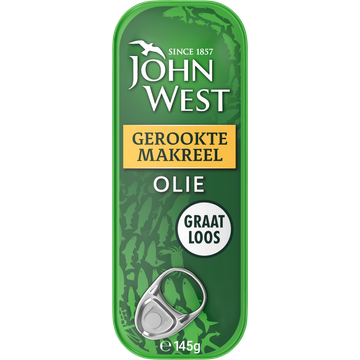 John West Gerookte Makreel in Zonnebloemolie 145g