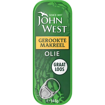John West Gerookte Makreel in Zonnebloemolie 145g