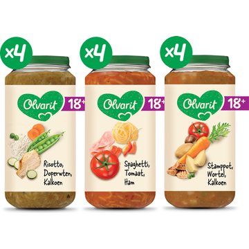 Olvarit 18+ Maanden Variatiemenu Maaltijd 12 x 250g