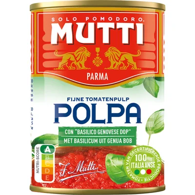 Mutti Polpa fijne tomatenpulp met basilicum