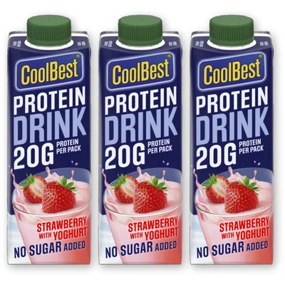 CoolBest Protein drink strawberry 3-pack