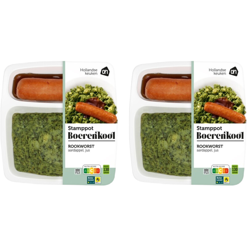 AH stamppot boerenkool rookworst 2-pack