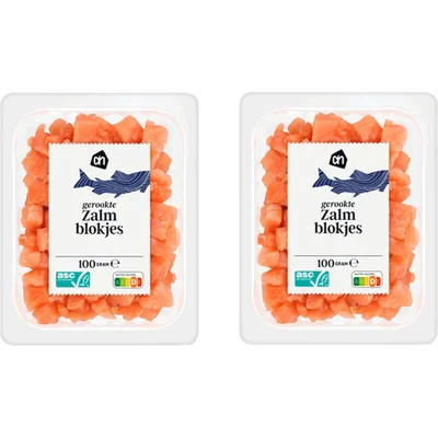 AH Gerookte zalmblokjes 2-pack