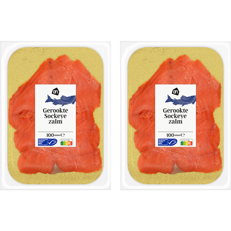 AH Gerookte sockeye zalm 2-pack