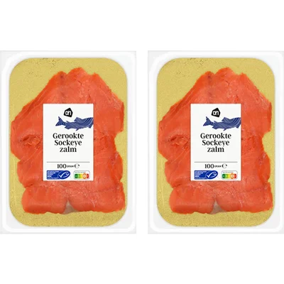 AH Gerookte sockeye zalm 2-pack