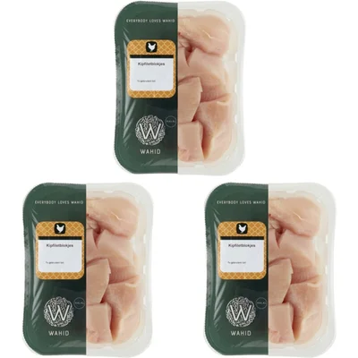 Wahid Halal kipfilet blokjes 3-pack