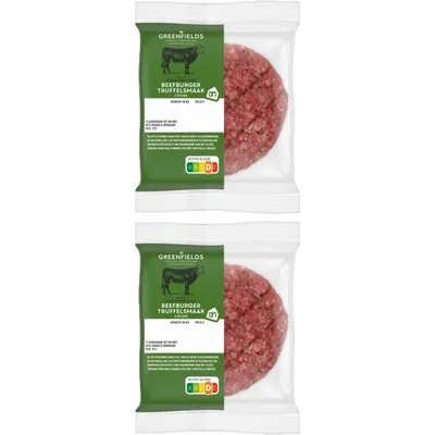 AH Greenfields Beefburger truffelsmaak 2 stuks 2-pack