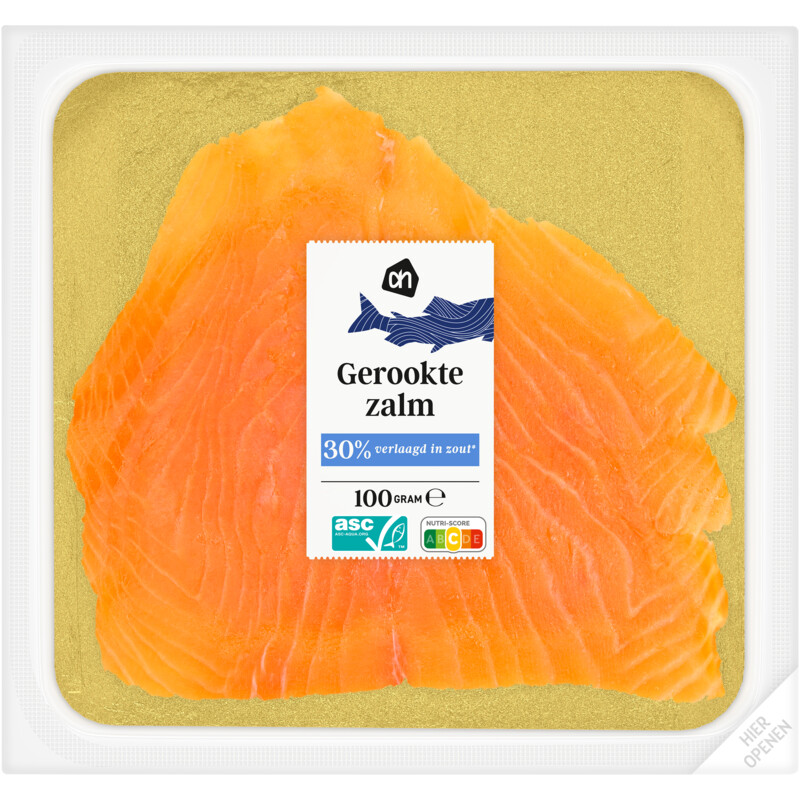 AH Gerookte zalm 30% verlaagd in zout