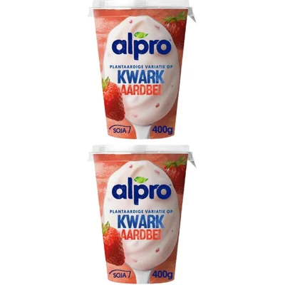 Alpro Plantaardige kwark aardbei 2-pack